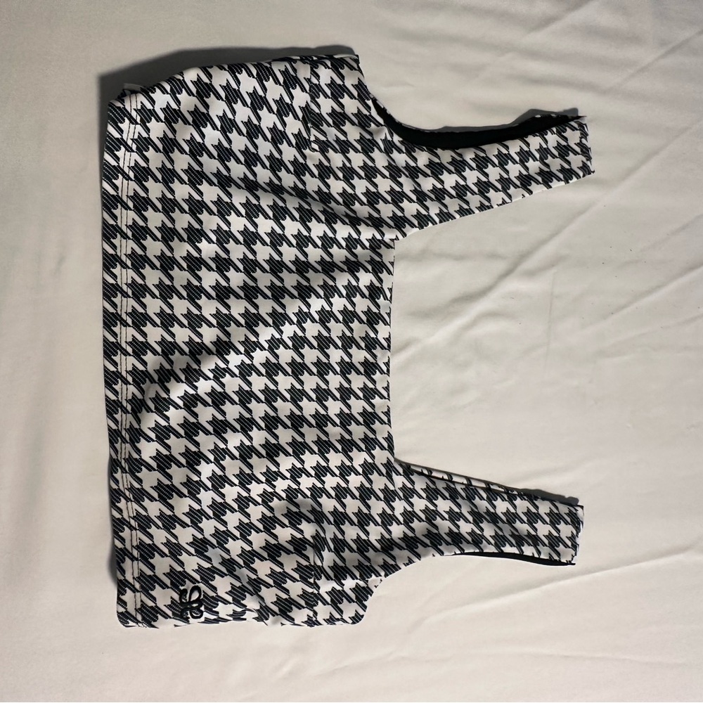 Black and White Houndstooth Swim Top